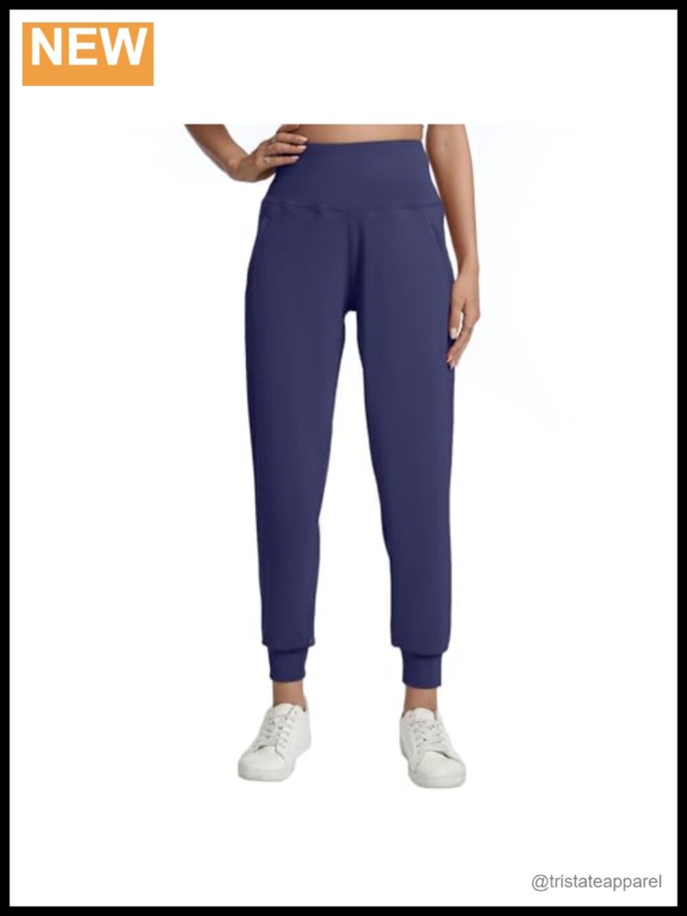Womens Joggers with Zipper Pockets Lightweight Workout Track Pants - Picture 2 of 4